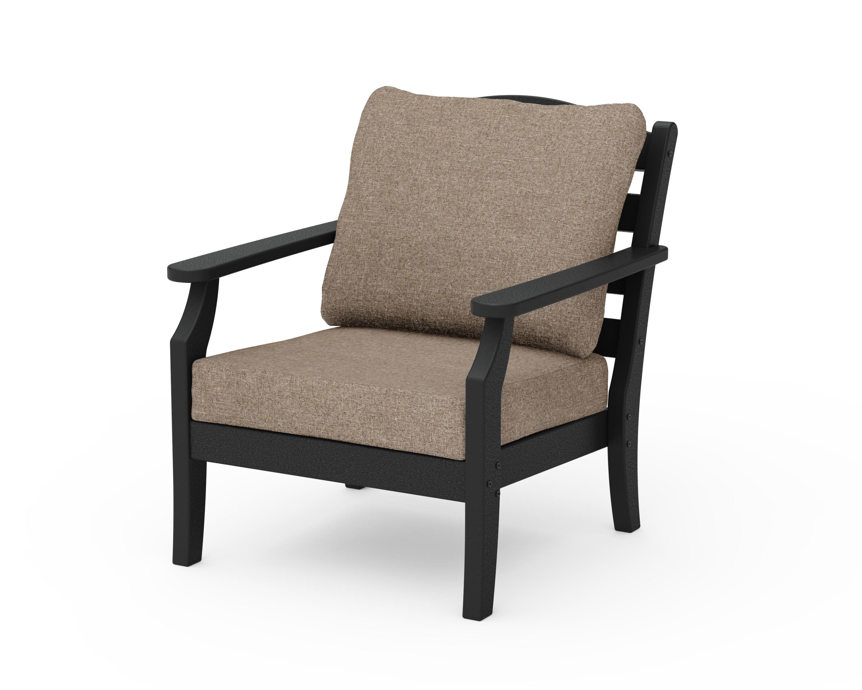 Savannah Deep Seating Chair in Black/Spiced Burlap