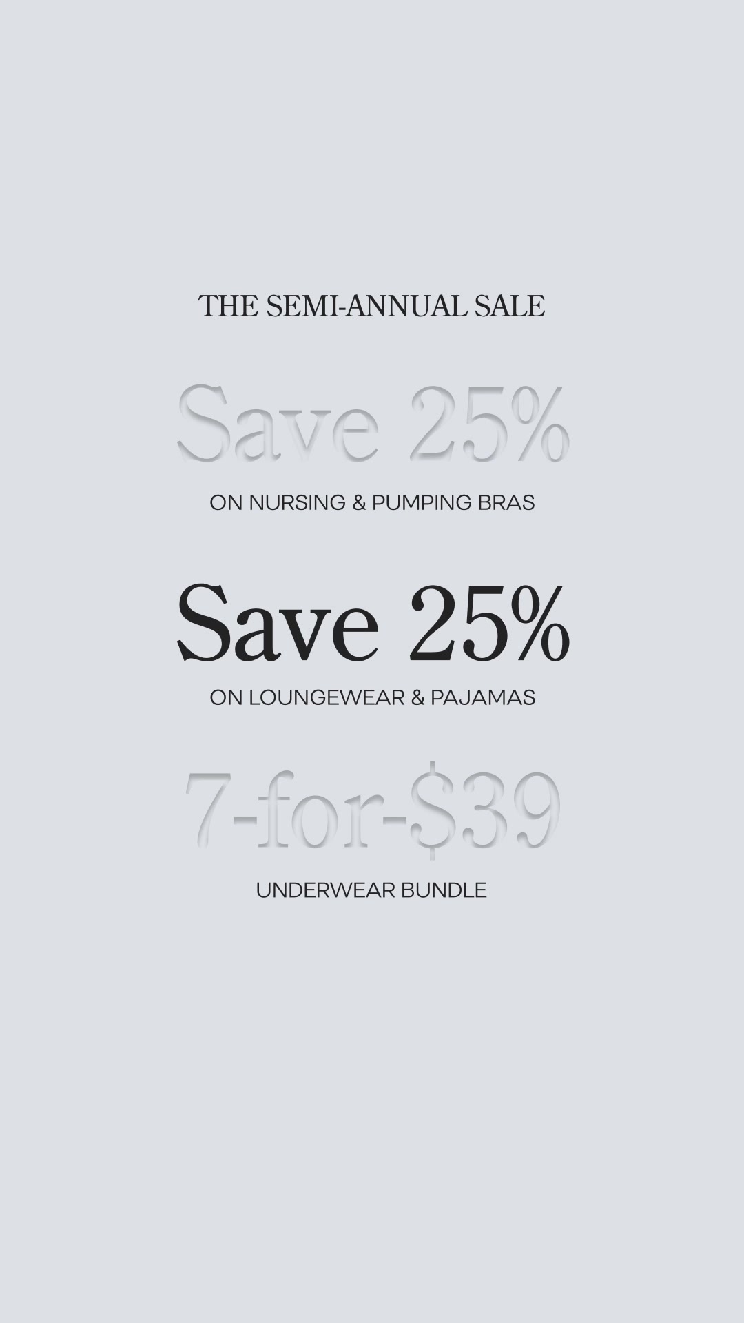 Semi-Annual Sale: 25% Off Bras, PJs & Loungewear