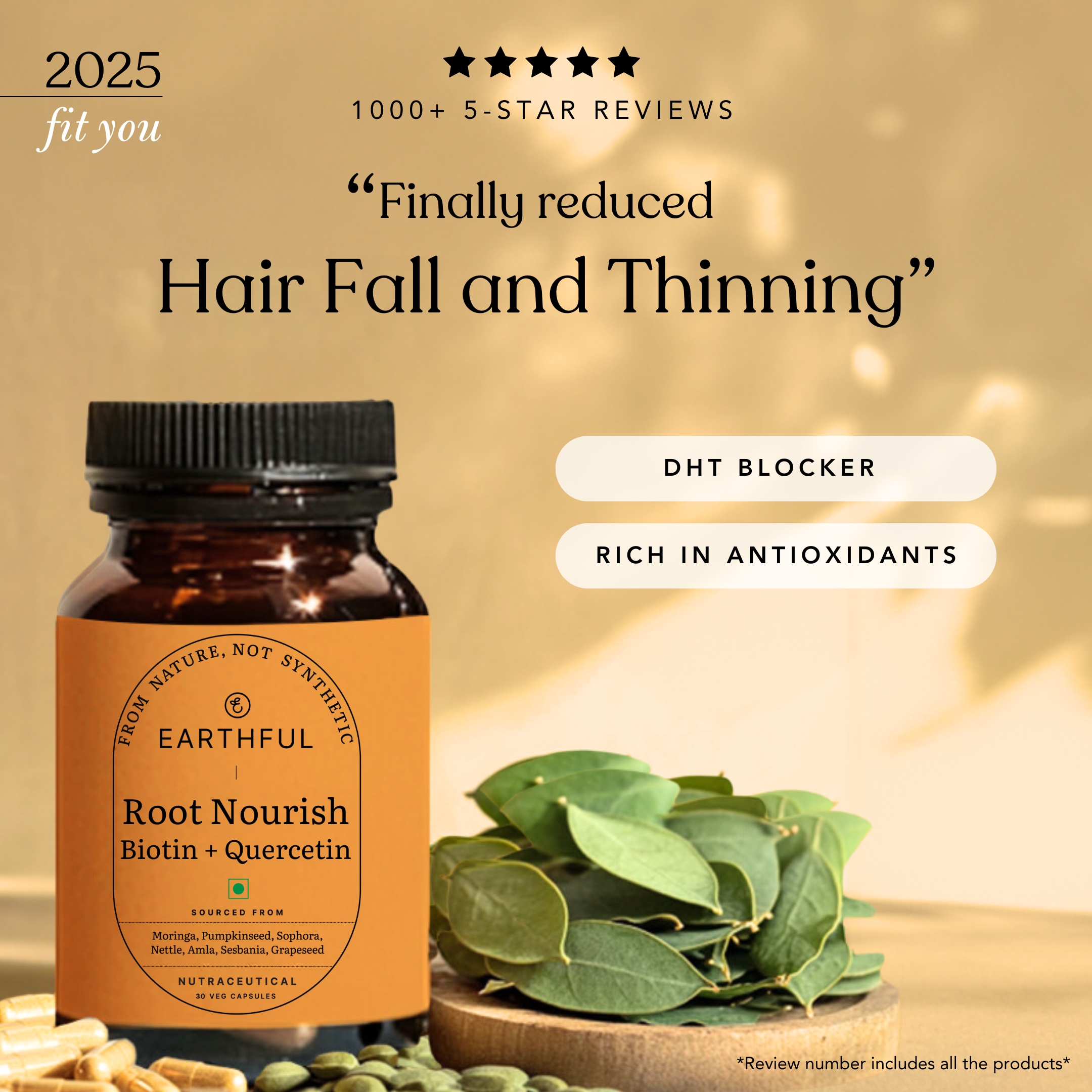 Root Nourish CapsulesNo More Hair Fall. Unlock Quercetin's Antioxidant Power for Luscious Locks!