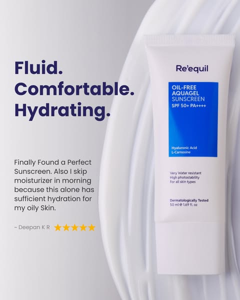 Buy Re'equil Oil Free Aquagel Sunscreen - SPF 50+