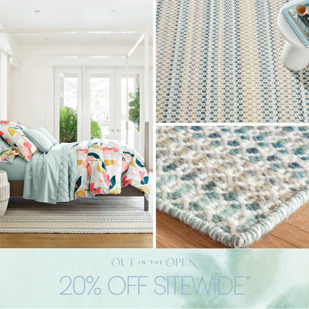 Poppy Handwoven Wool Rug | Blue