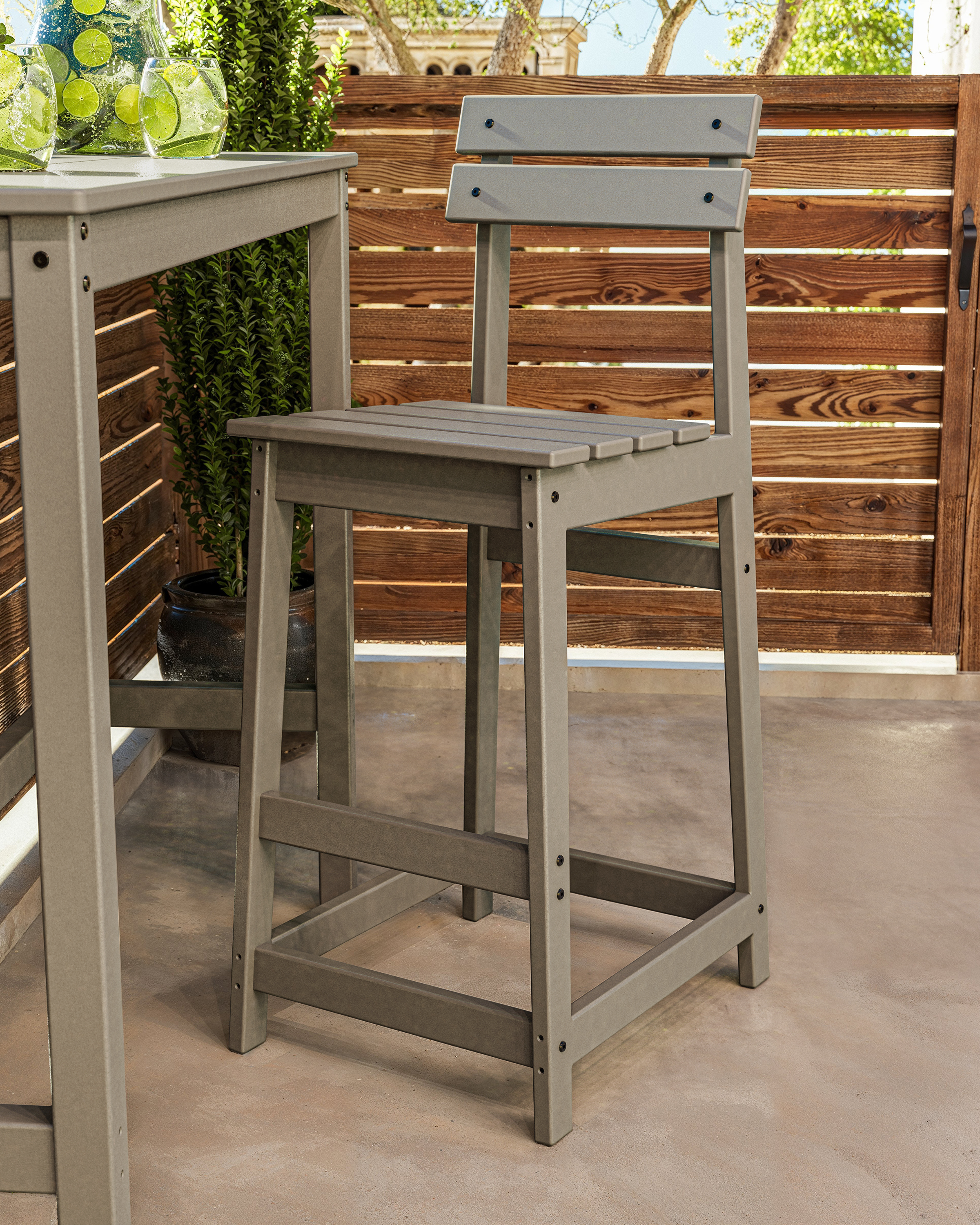 Modern Studio Plaza Bar Chair in Slate Grey