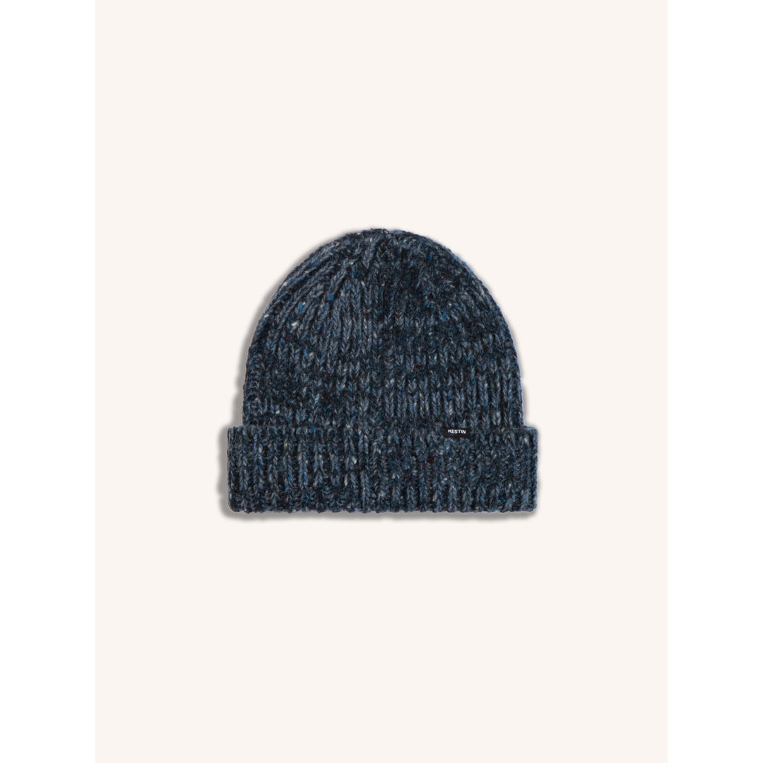 Isla Beanie in Navy Marl Merino Wool