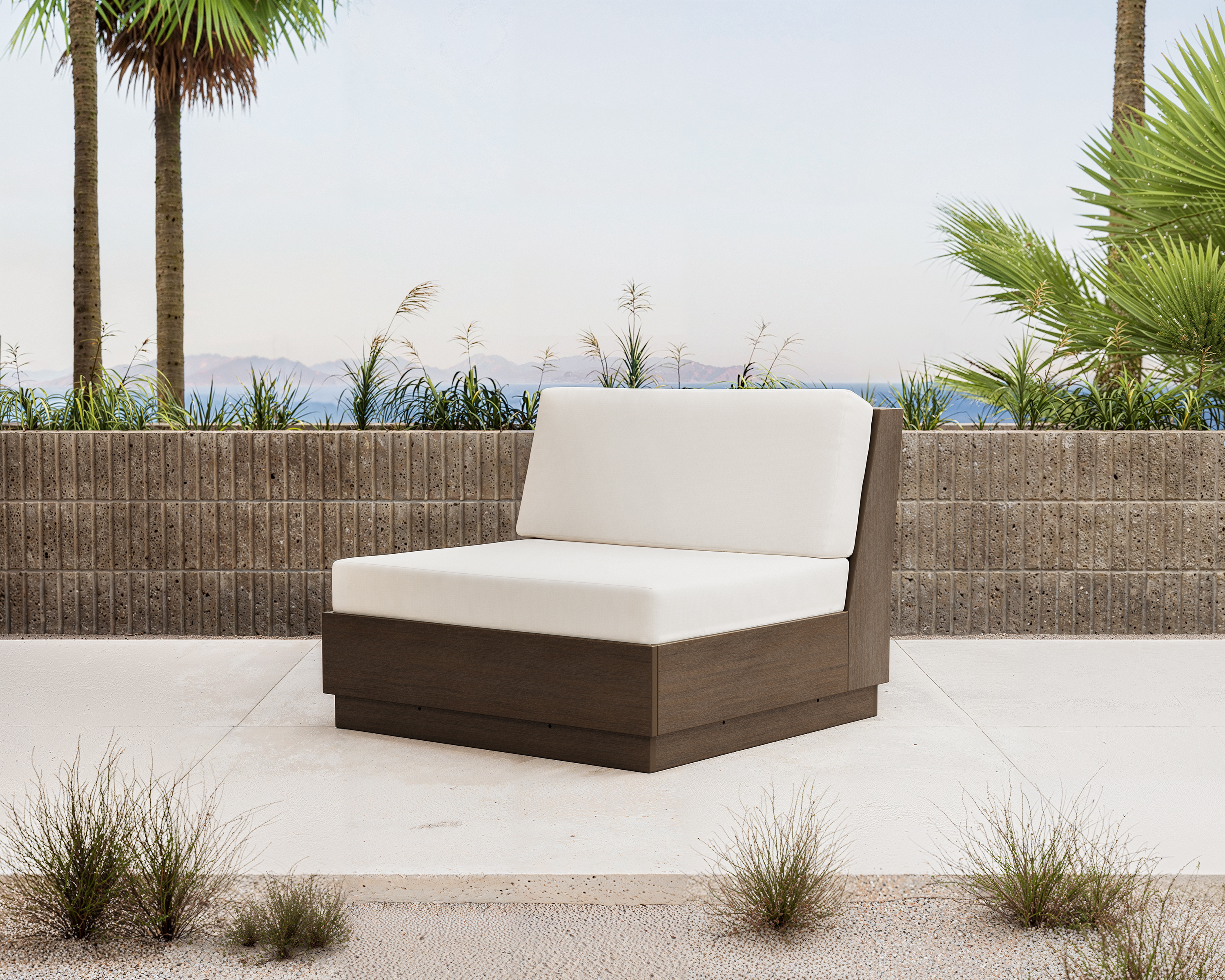 Elevate Modular Armless Chair in Kona/Natural Linen
