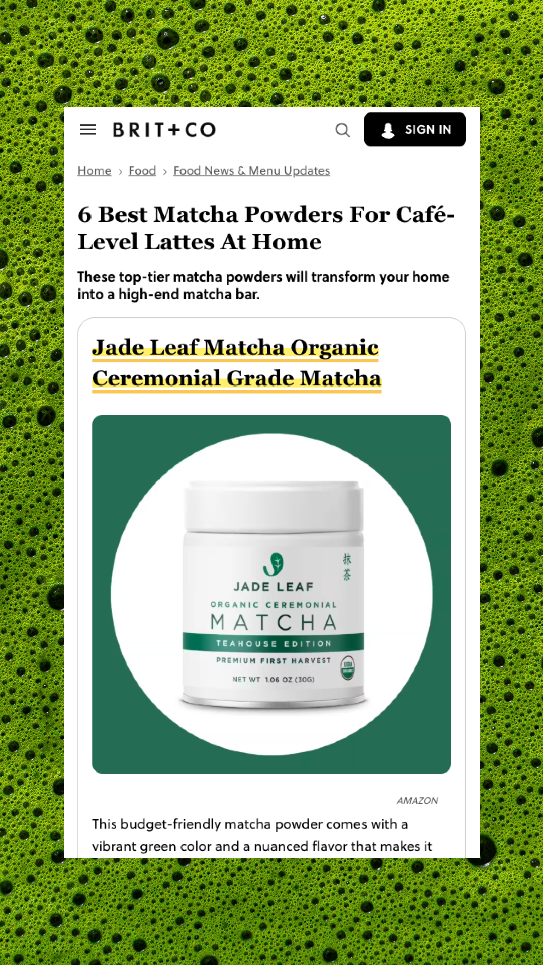 Find Your Favourite Matcha