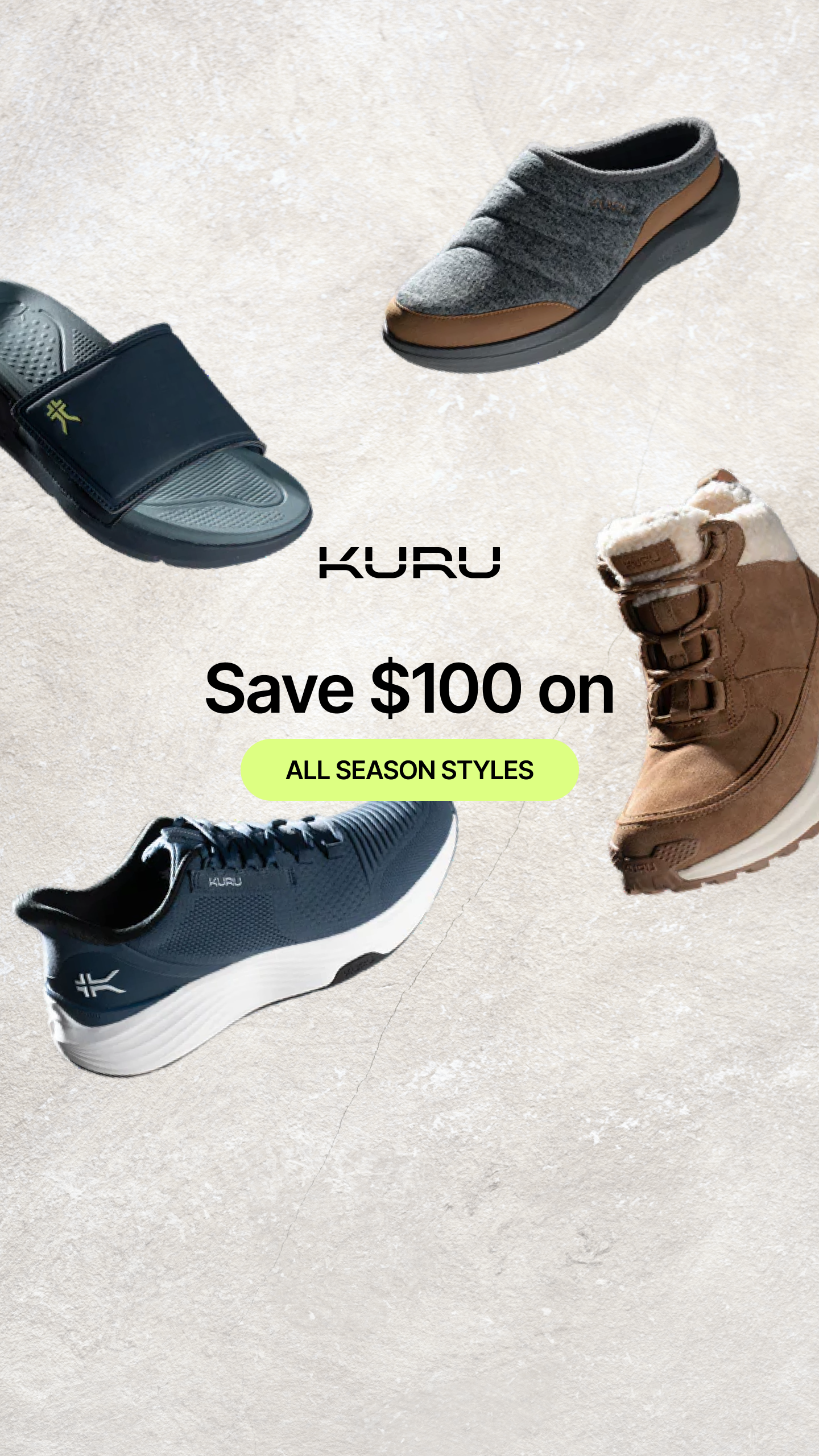 Save $100 on All Season Shoes