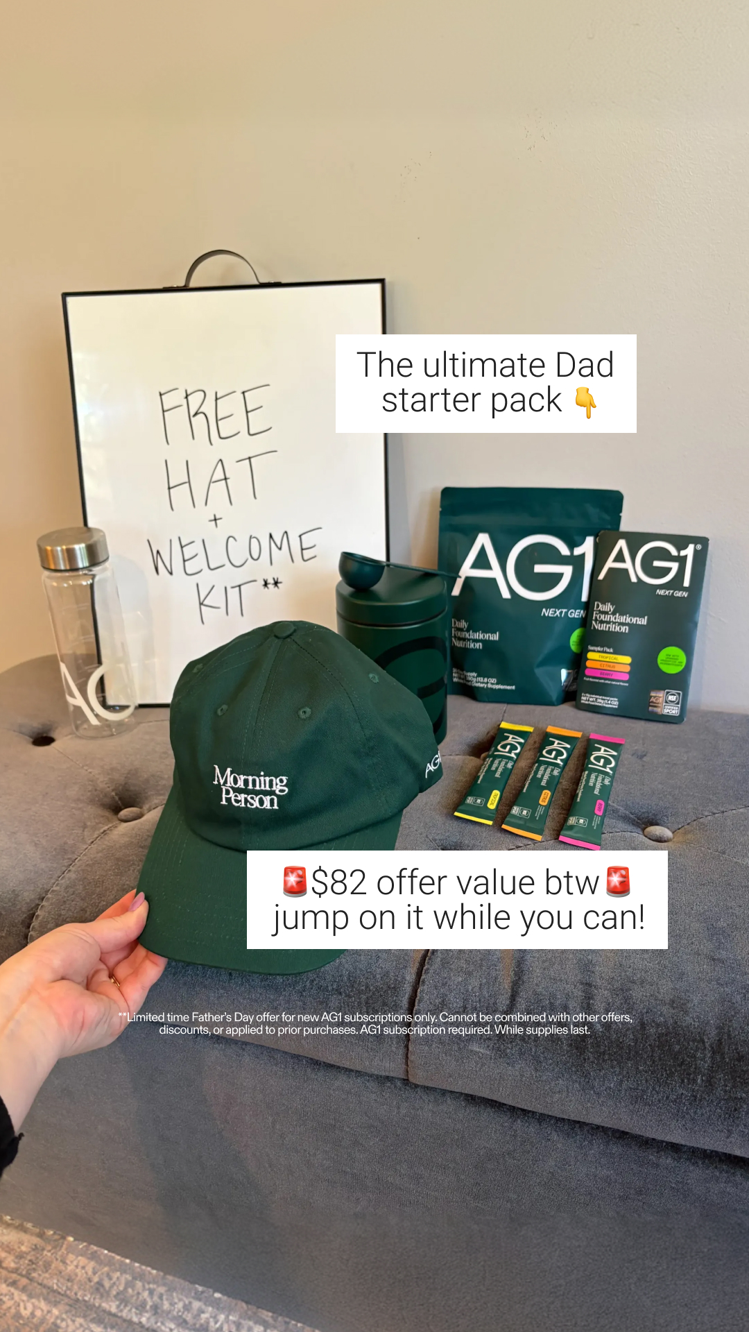 AG1 live Meta ad creative