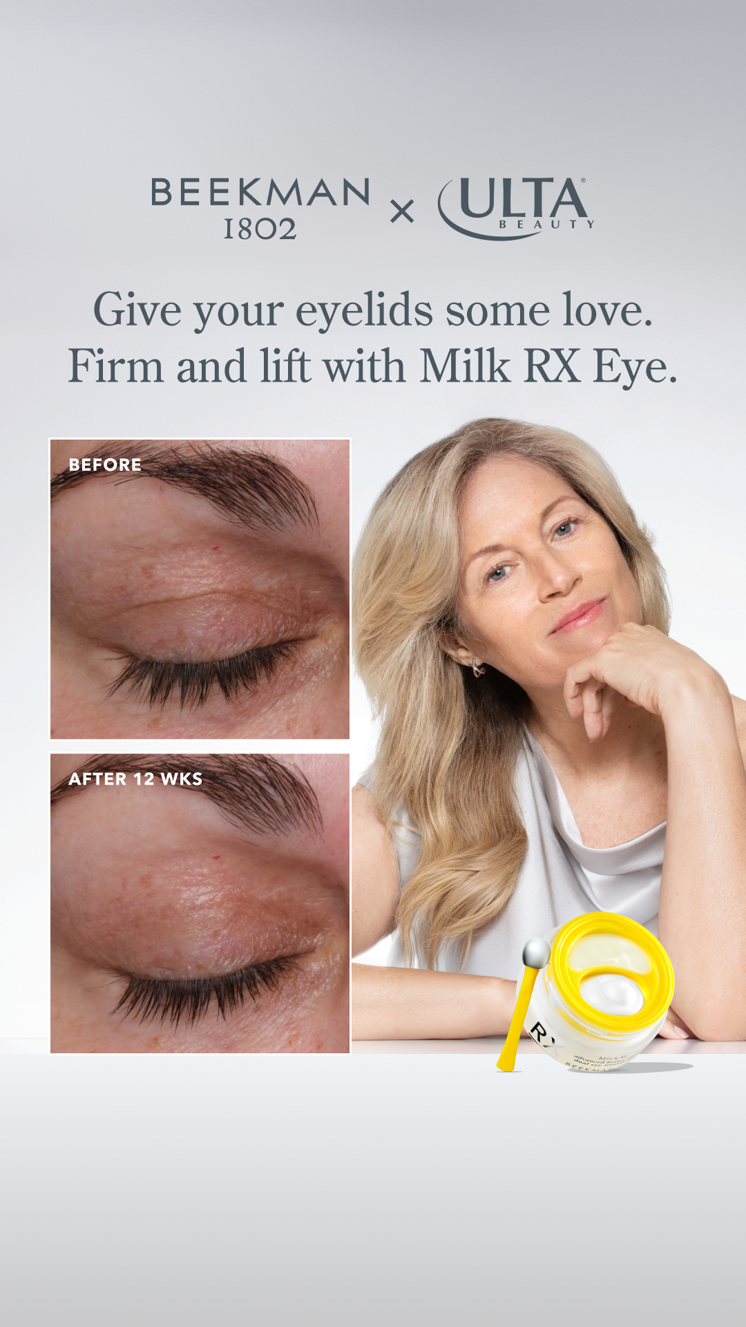Most eye treatments ignore the eyelids. Ours doesn’t.