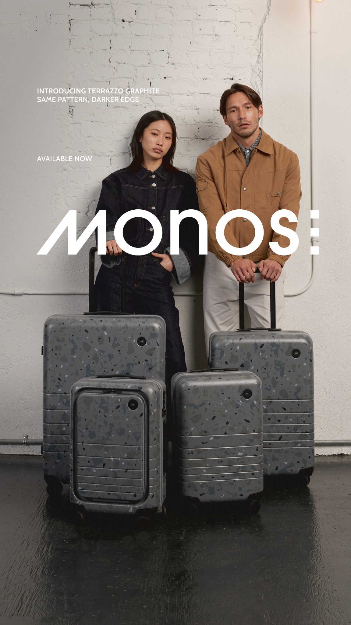 Travel bold in Terrazzo Graphite