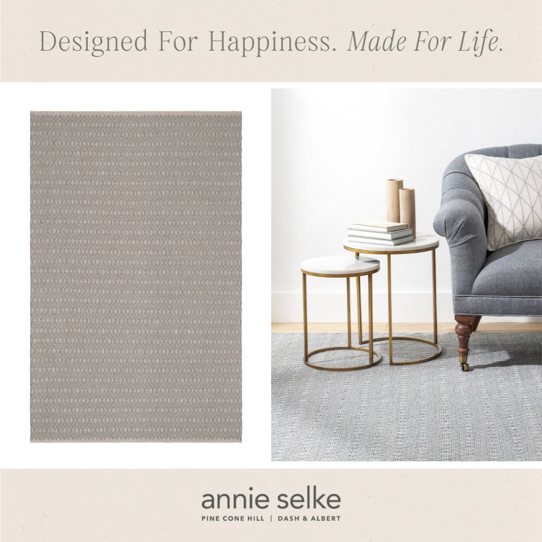 Textured Diamond Handwoven Cotton Rug | Grey/Ivory