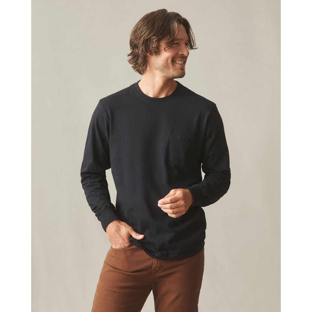 Men's Long Sleeve Pocket Tee - Black