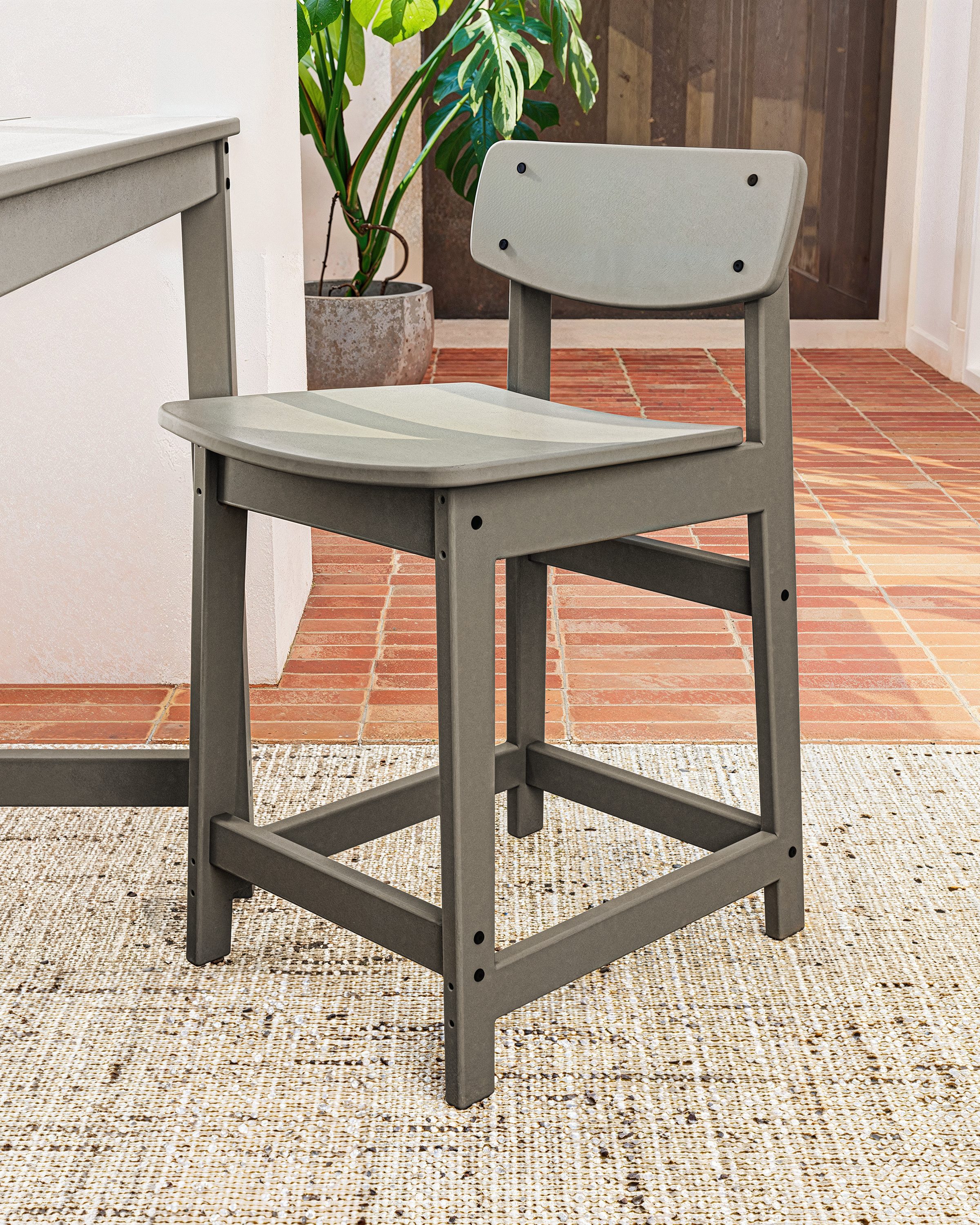 Modern Studio Urban Lowback Counter Chair in Slate Grey