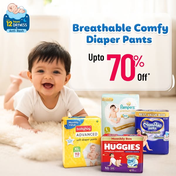 Up to 70% OFF* on Diapers