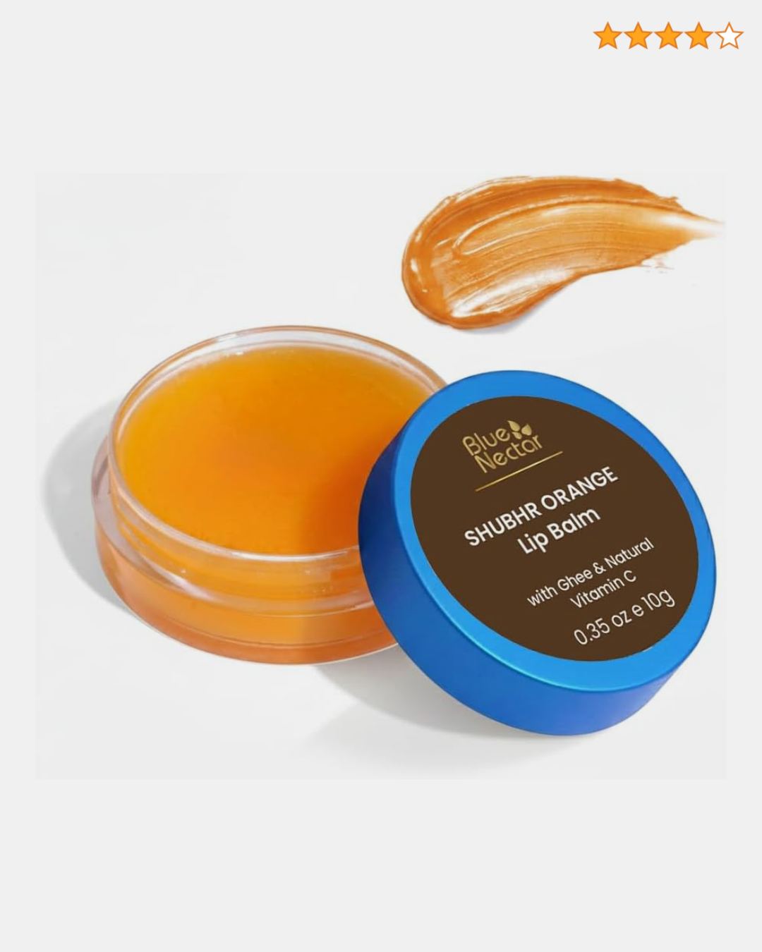 Blue Nectar Shubhr Orange Lip Balm & Gloss with Ghee And Natural Vitamin C for Dry Chapped Lips|100% Ayurvedic|Paraben & Sulphate Free| (10g, 10 Herbs)