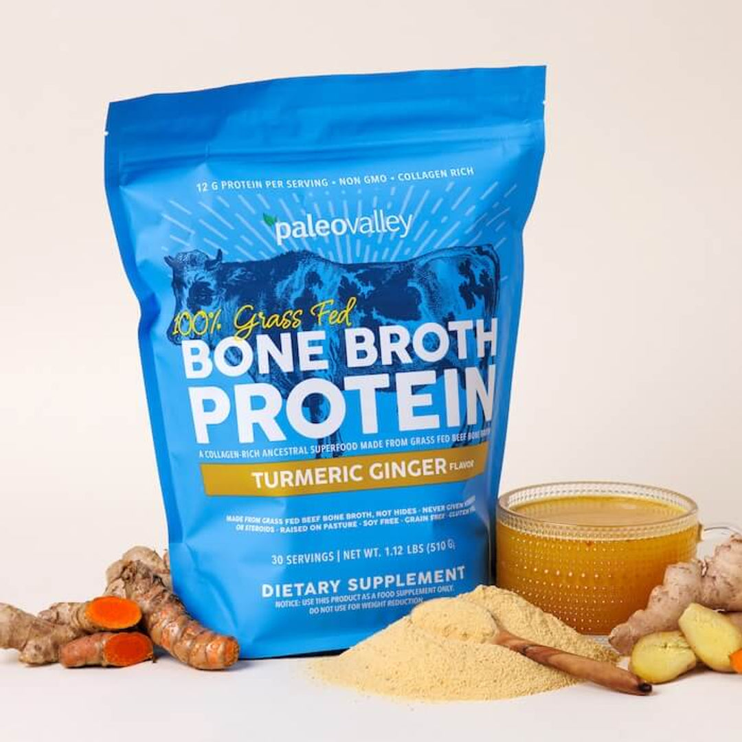 100% Grass Fed Turmeric Ginger Bone Broth Protein