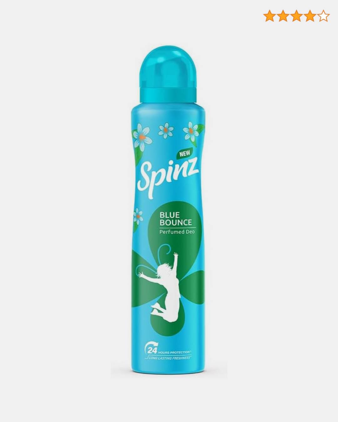 SpinZ Blue Bounce Perfumed Aerosol Deo For Women, With Fresh Tuberose Fragrance For Long Lasting Freshness And 24 Hours Protection From Odour Causing Bacteria, 200Ml