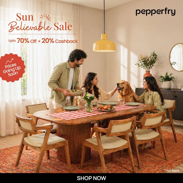 Bring home style and comfort at unbeatable prices. Explore Pepperfry’s best-selling sofas, beds & dining sets with limited-time offers. Shop now before the deals are gone