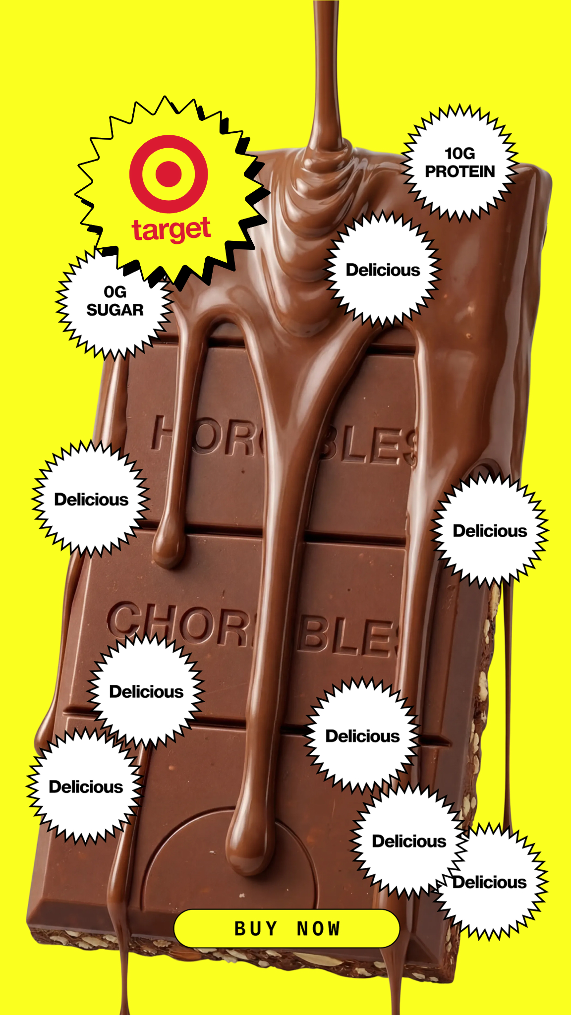 10g protein. 0g sugar. 100% Chormble.