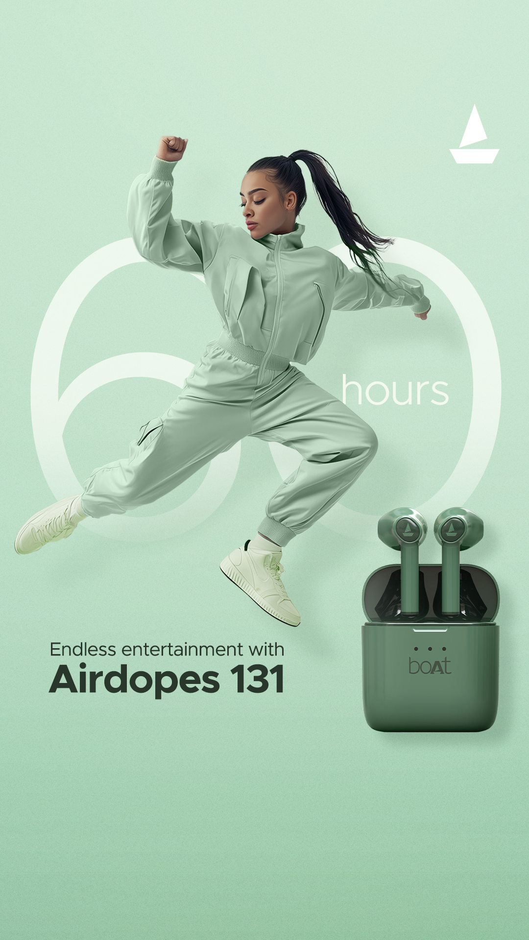 Enjoy music, movies, gaming and everything in between uninterrupted for up to 60 hours with boAt Airdopes 131. 

Shop now.