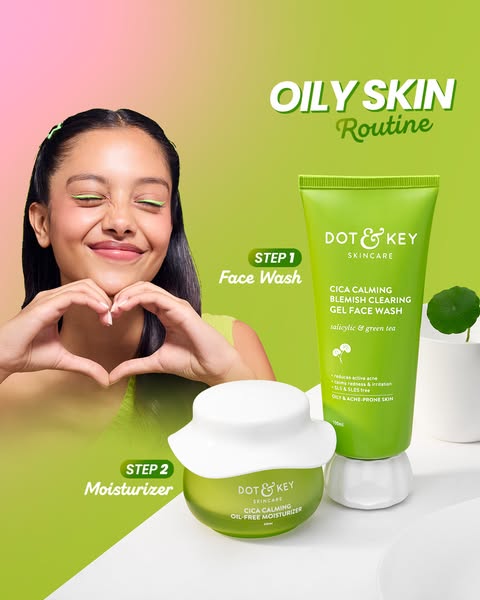 CICA Cleanser and CICA Oil-free Moisturizer.

✅ Minimizes acne scars
✅ Rapid acne relief 
✅ Contains real CICA leaves

Why Dot & Key?
✔️ Clinically Proven Results 
✔️ Dermatologically Tested
✔️ Uncompromised Efficacy
✔️ 