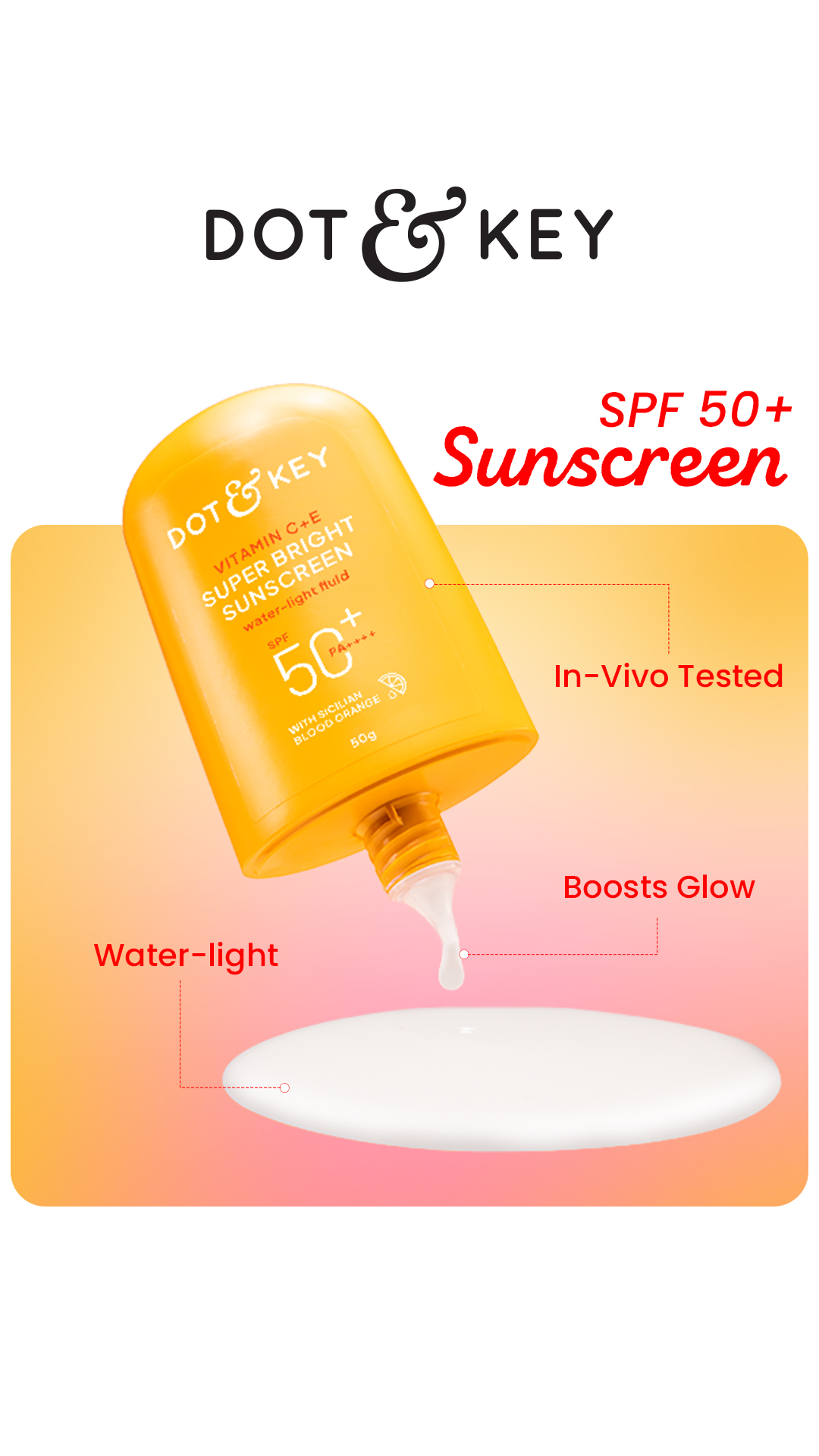 Sunscreen that feels light on skin, yet strong on sun!☀️
Meet SPF 50+ Vitamin C Sunscreen — your daily glow shield ✨

🌞 Water-light texture
🌞 Dewy, glowy finish
🌞 Reduces dullness
🌞 No white cast
🌞 Hydrates lightly
🌞 Non