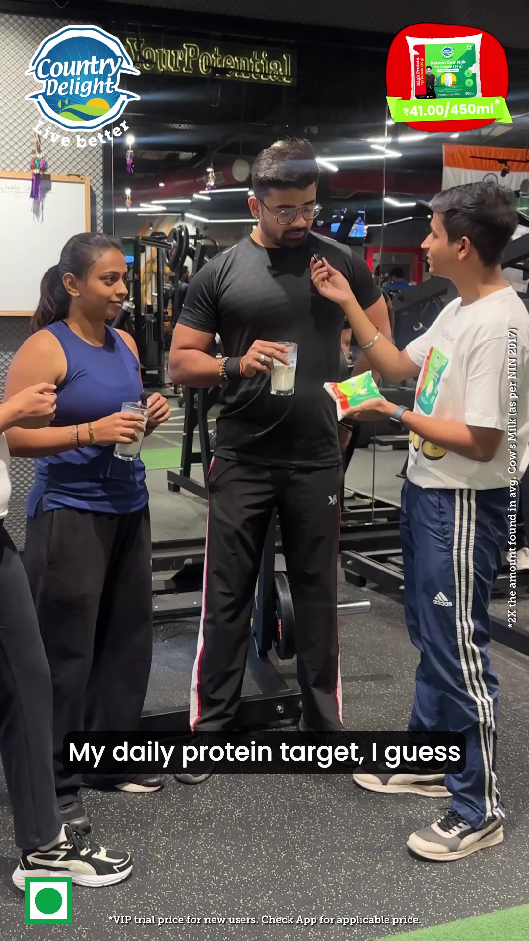 Protein that feels like a cheat meal — Pure and tasty High Protein Cow Milk by Country Delight. 30g protein in each pack! Order today on the app.