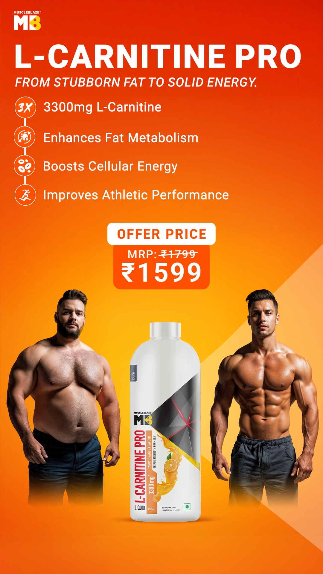 ⚡ Your Ultimate Fat-Cutting Super Fuel 👉 MuscleBlaze L-Carnitine! 🏋️ Explore & Shop The Range @ Upto 25% Off. 💸