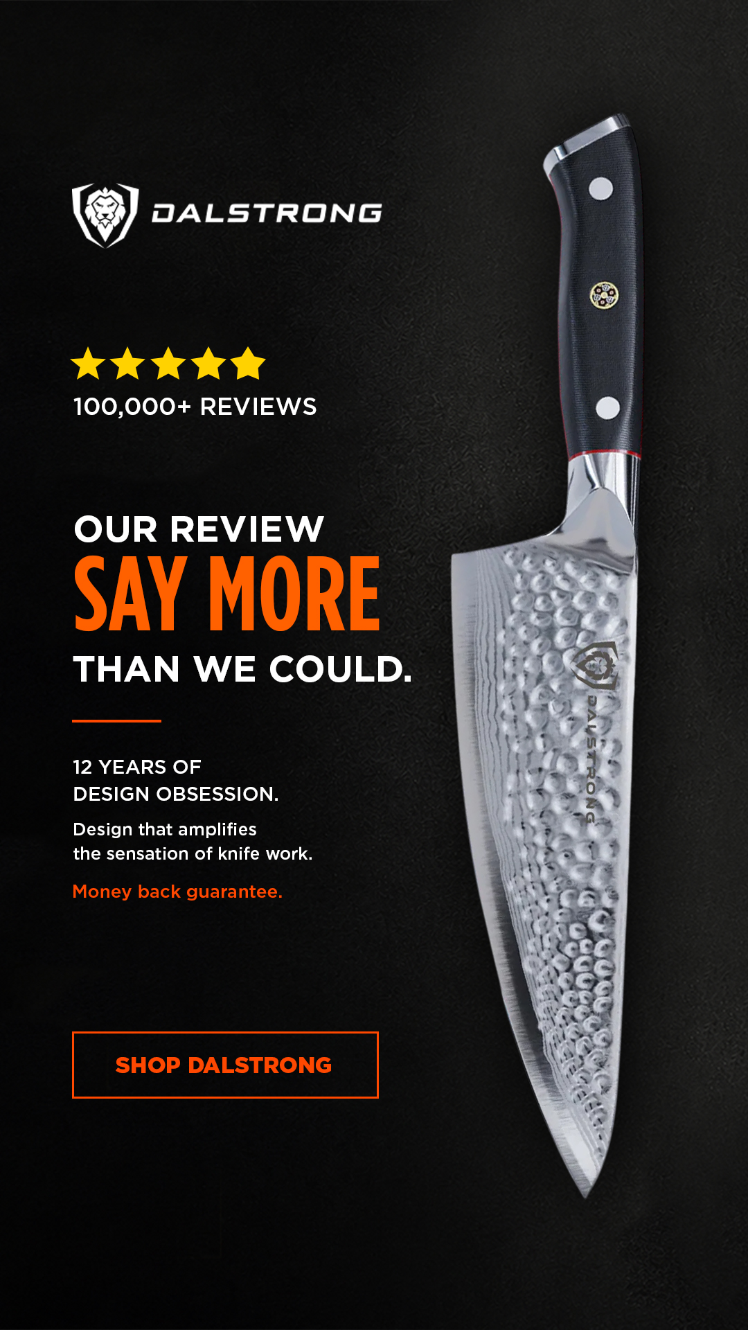 Dalstrong’s Shogun Series blends razor-sharp Japanese AUS10V super steel with a hammered Tsuchime finish that reduces drag and prevents sticking. 

✅ 70-Day Money-Back Guarantee
✅ Lifetime Warranty
🔪 AUS10V 66-Layer Dama