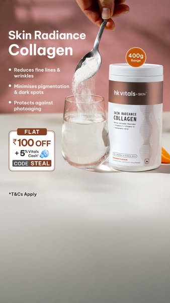 ✨Glow Worth Stealing! 😀Catch HK Vitals 400g Skin Radiance Collagen Range At Flat Rs. 100 Off W/Code: STEAL Today. 🛒Order Now And Nourish Your Skin One Drink At-A-Time! 😉