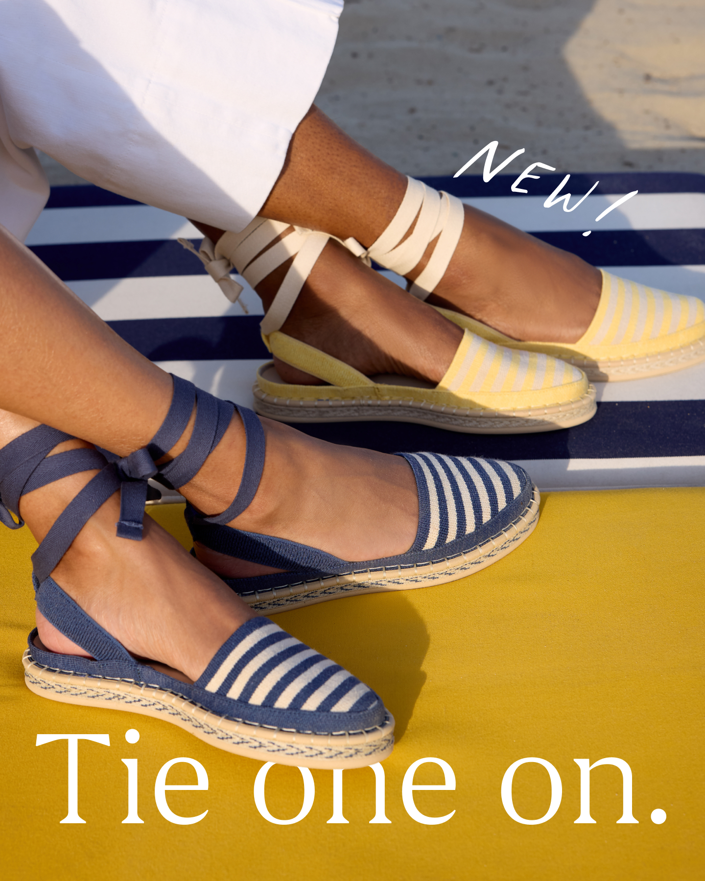 Or don’t! The D’Orsay Espadrille with removable ankle straps — tied or untied — spring’s most wanted, however you wear it.
