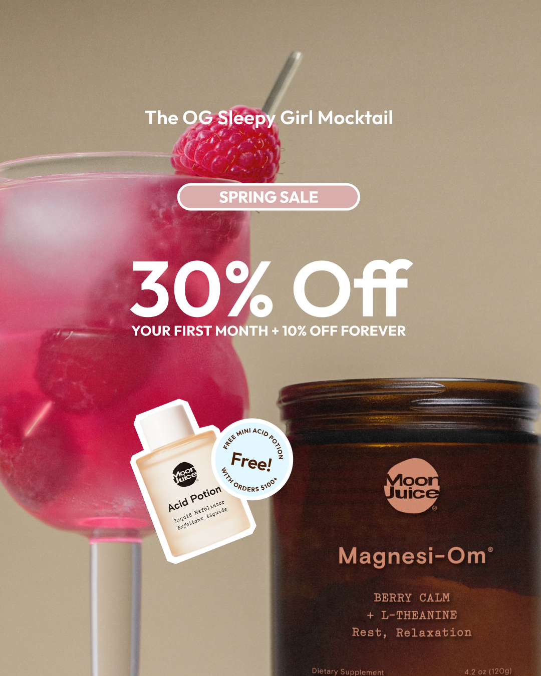 Take 30% off your first month + get a free Mini Acid Potion with orders $100+.

Three forms of magnesium, designed for real absorption. Unwind, sleep deep, and wake up clear.