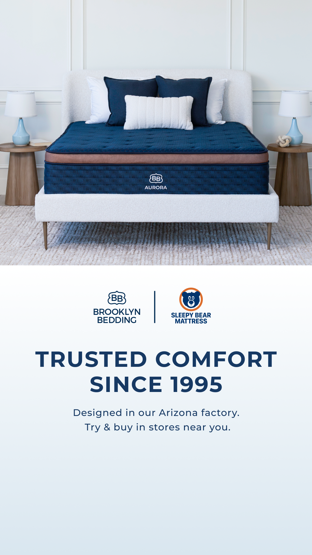 Try Brooklyn Bedding mattresses in-store at Sleepy Bear Mattress in Lenoir City! Visit a partner showroom near you.
