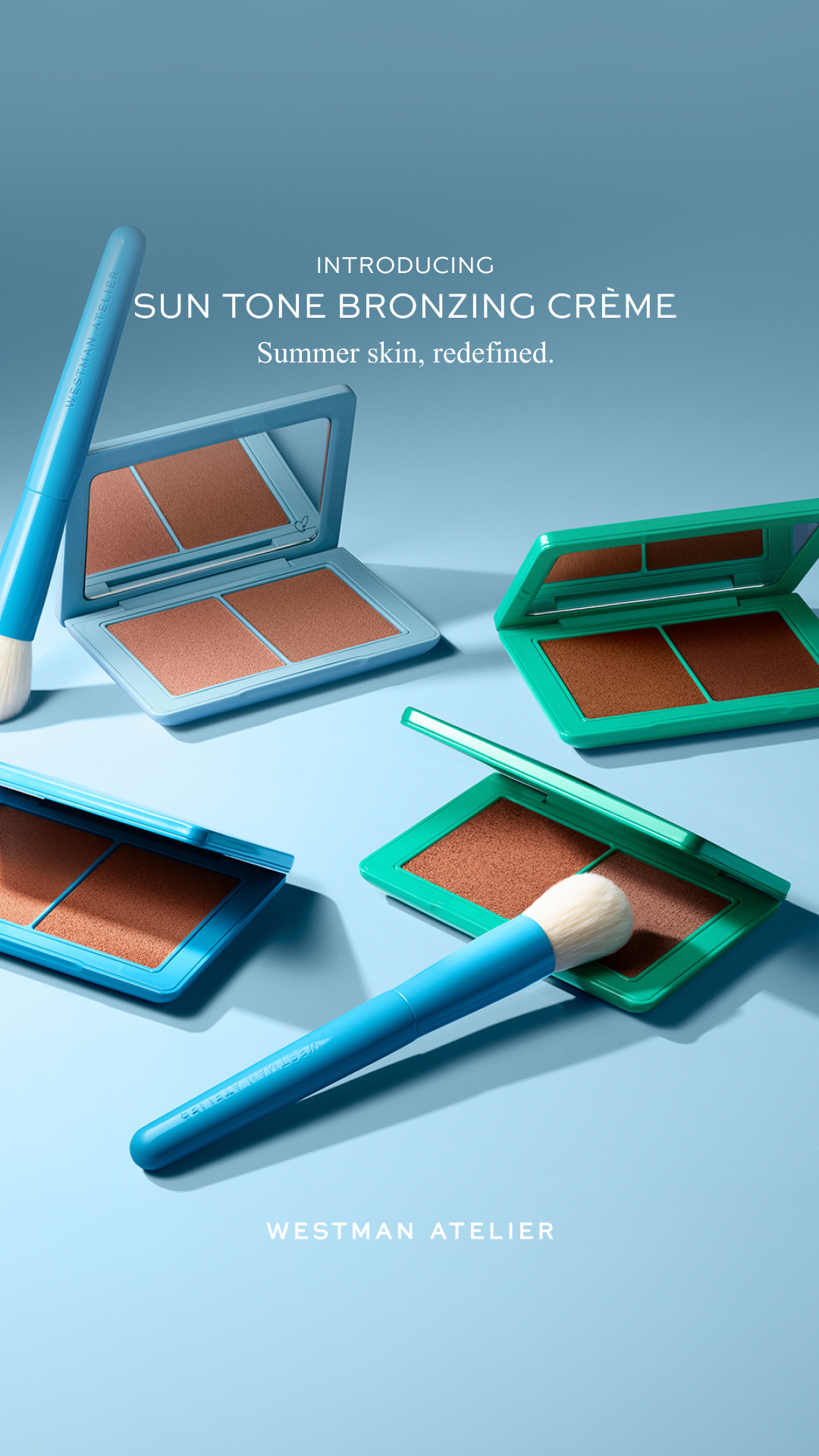 Meet Sun Tone Bronzing Crème—a duo of cream-to-powder tones that build dimension so real, you'd swear it was the sun