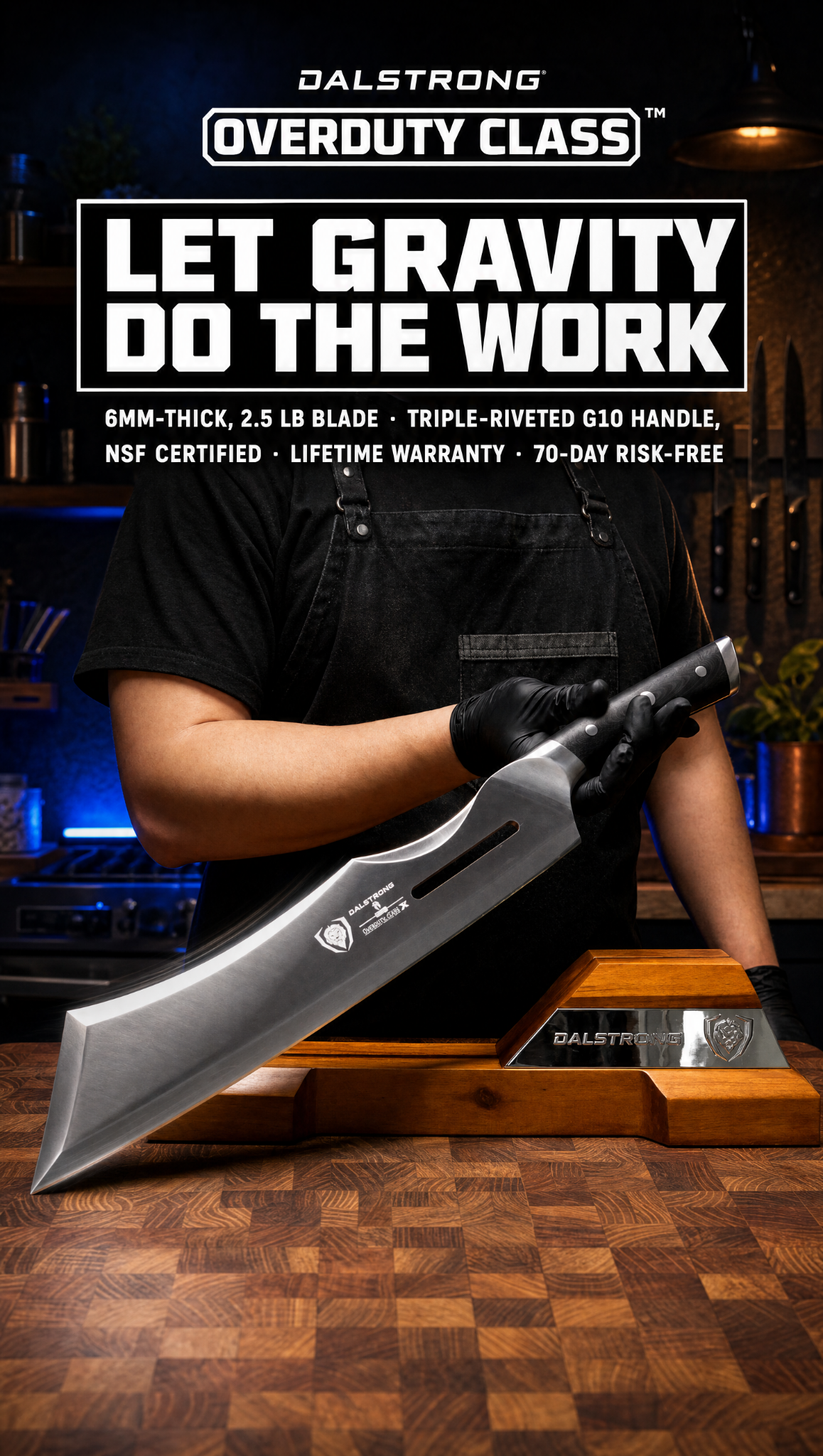 Get the Gladiator Series "Annihilator" Cleaver with a FREE premium wood stand & protective sheath. 

Only while stocks last! This 14" powerhouse cleaver is built to break bones yet sharp enough to slice.