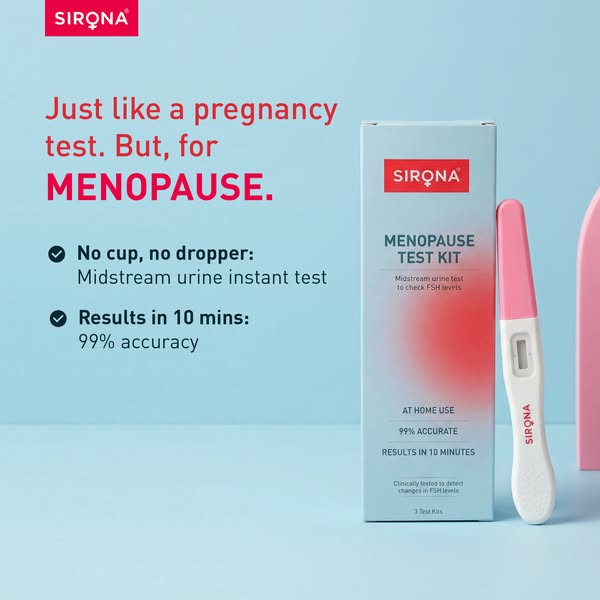 Think you might be entering menopause? This clinically tested kit gives you a clear answer at home — no cup, no dropper, results in 10 minutes.