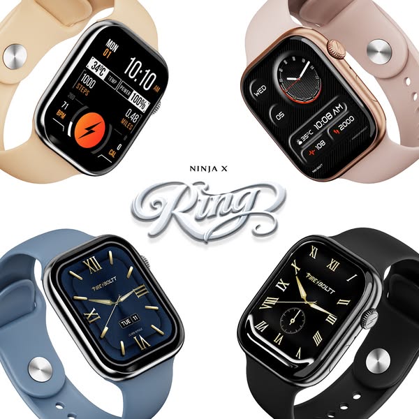 BIG NEWS!
Introducing Fire-Boltt Ninja X Ring, the ultimate smartwatch! 
• 1.96" HD display
• Bluetooth Calling
• 120+ sports modes
• Advanced health tracking: SpO2 & heart rate monitoring
Get ready to upgrade your fitne