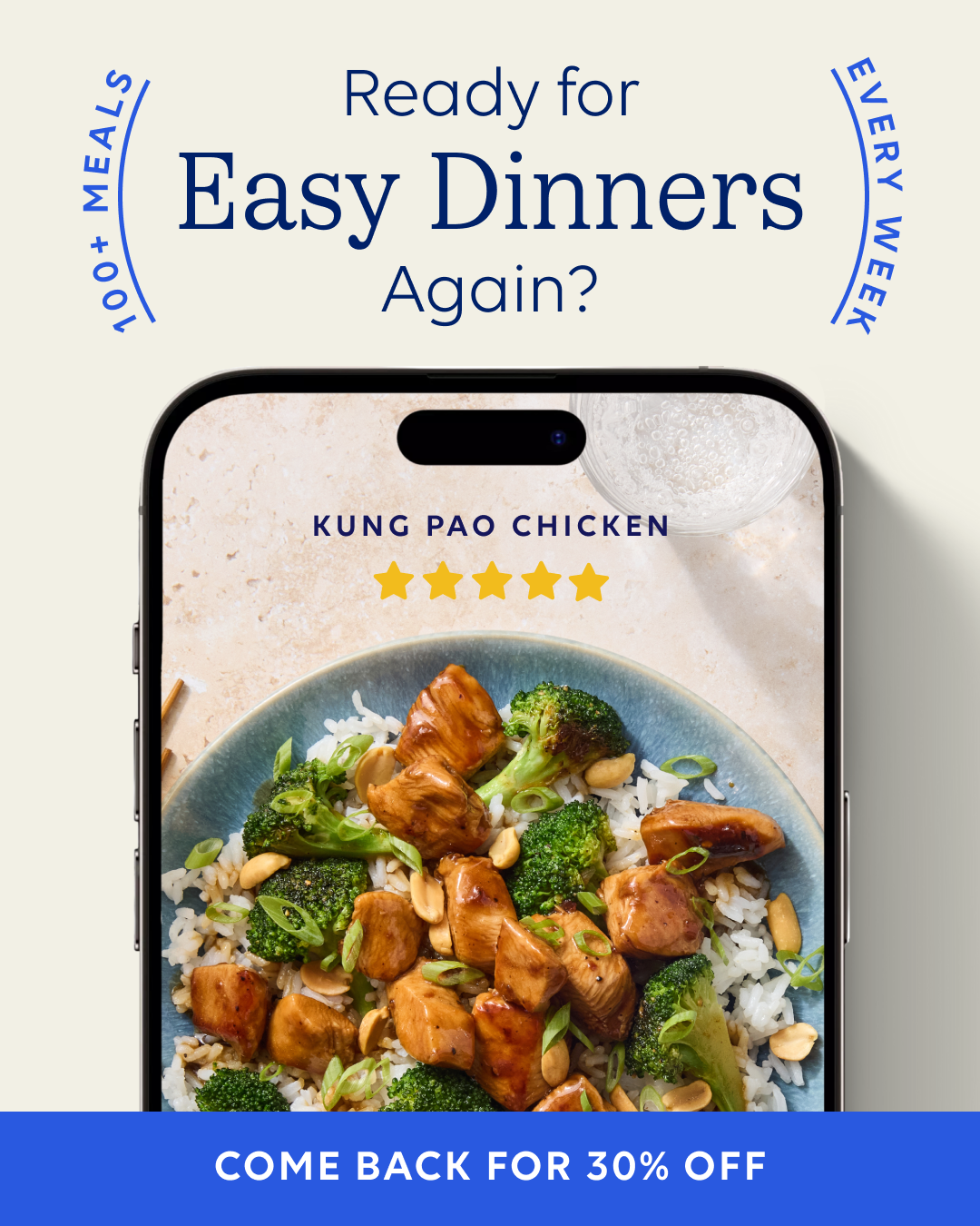 Ready to make ⭐⭐⭐⭐⭐ dinners again? Unlock 30% off your next three orders and get everything you need delivered straight to your door.