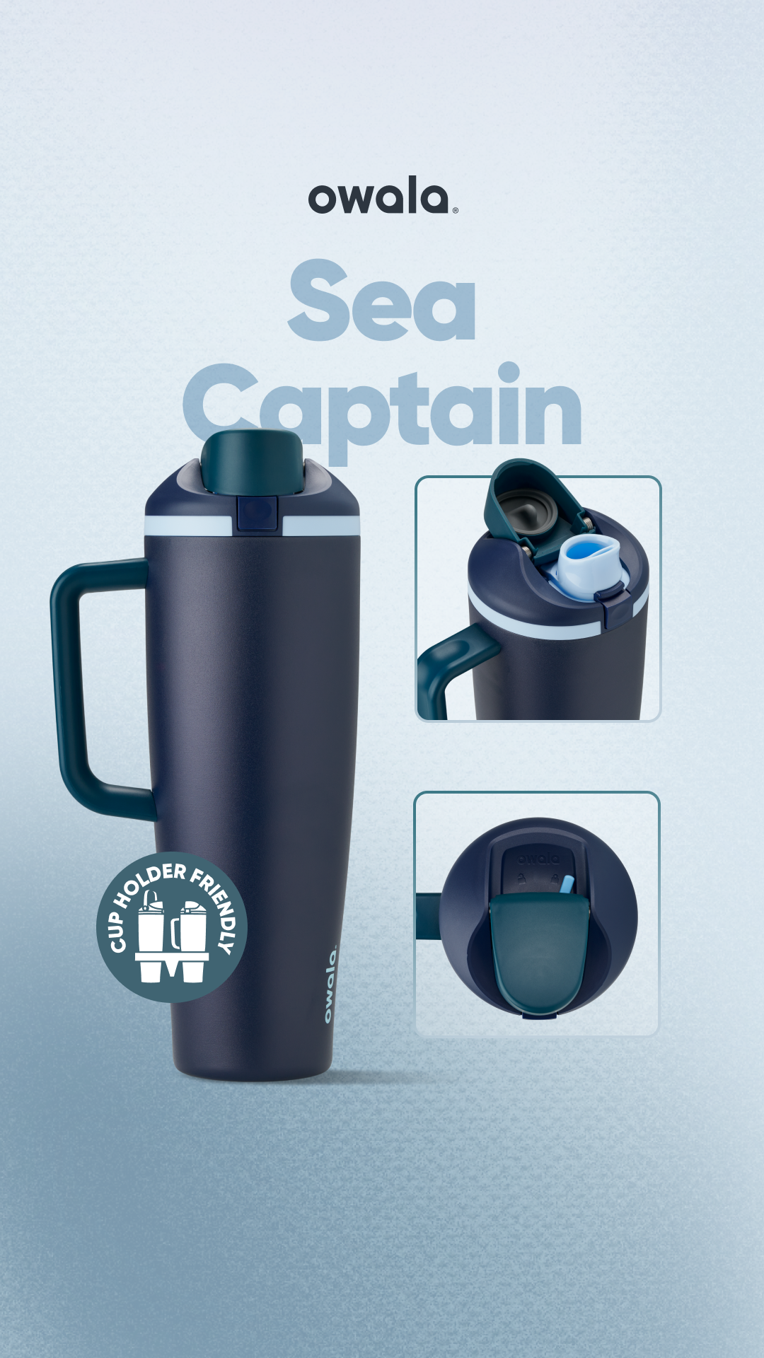 Welcome aboard. This FreeSip® Tumbler bottle has it all: a FreeSip® spout that lets you sip or chug and a locking lid that keeps everything sealed for smooth sailing.