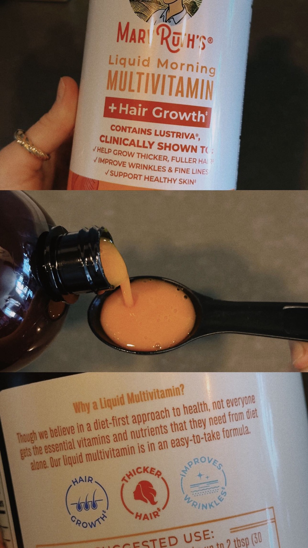 Finally— a multivitamin that I can stay consistent with!

@maryruthorganics Liquid Morning Multivitamin + Hair Growth is so quick and easy to take and I immediately noticed a few things—

The first one being more energy.