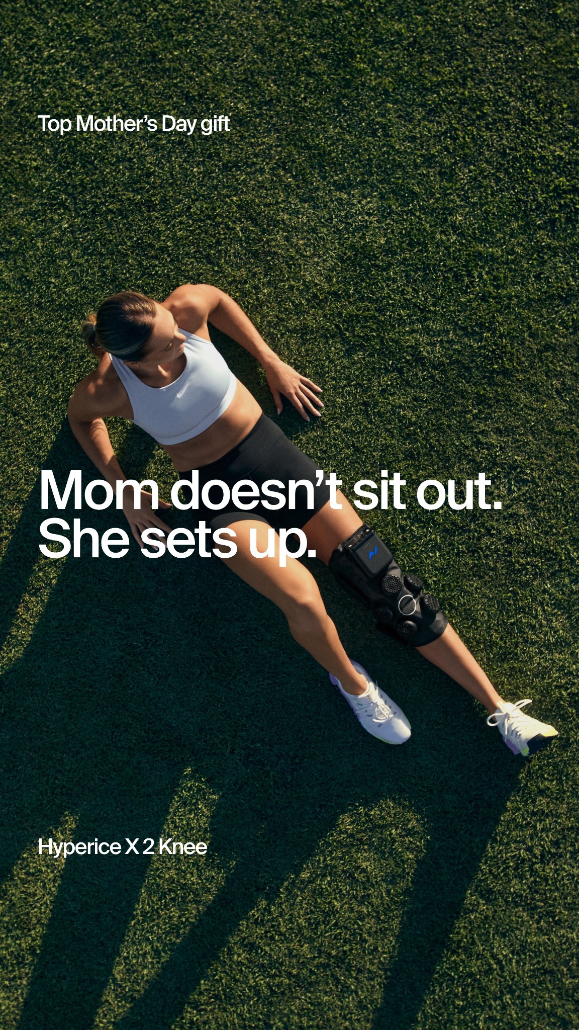 For the mom who never sits out. The Hyperice X 2 Knee delivers hot and cold contrast therapy so she can keep doing what she loves. On sale now for Mother's Day. 💜