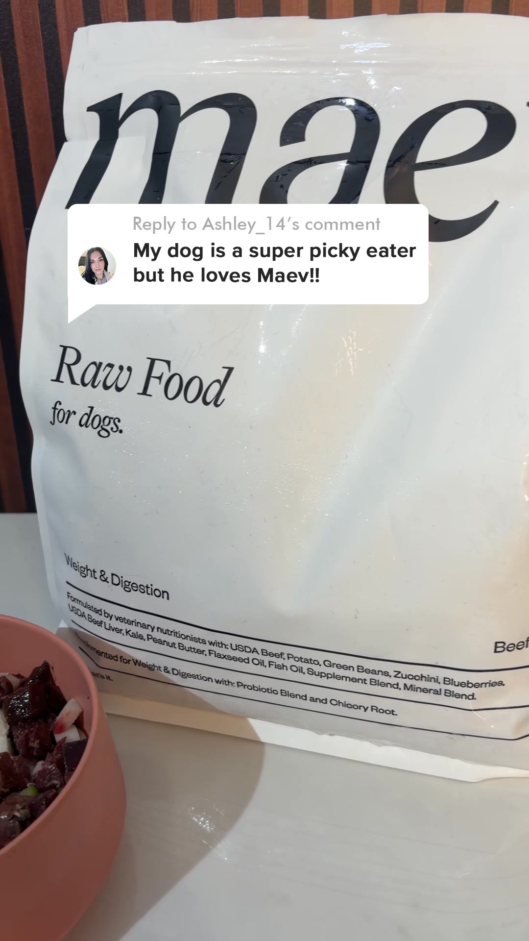 Honestly, I didn't think healthy dog food could be this easy — but Maev proved me wrong. No thawing, no mess, just real ingredients straight to Mocha's bowl!