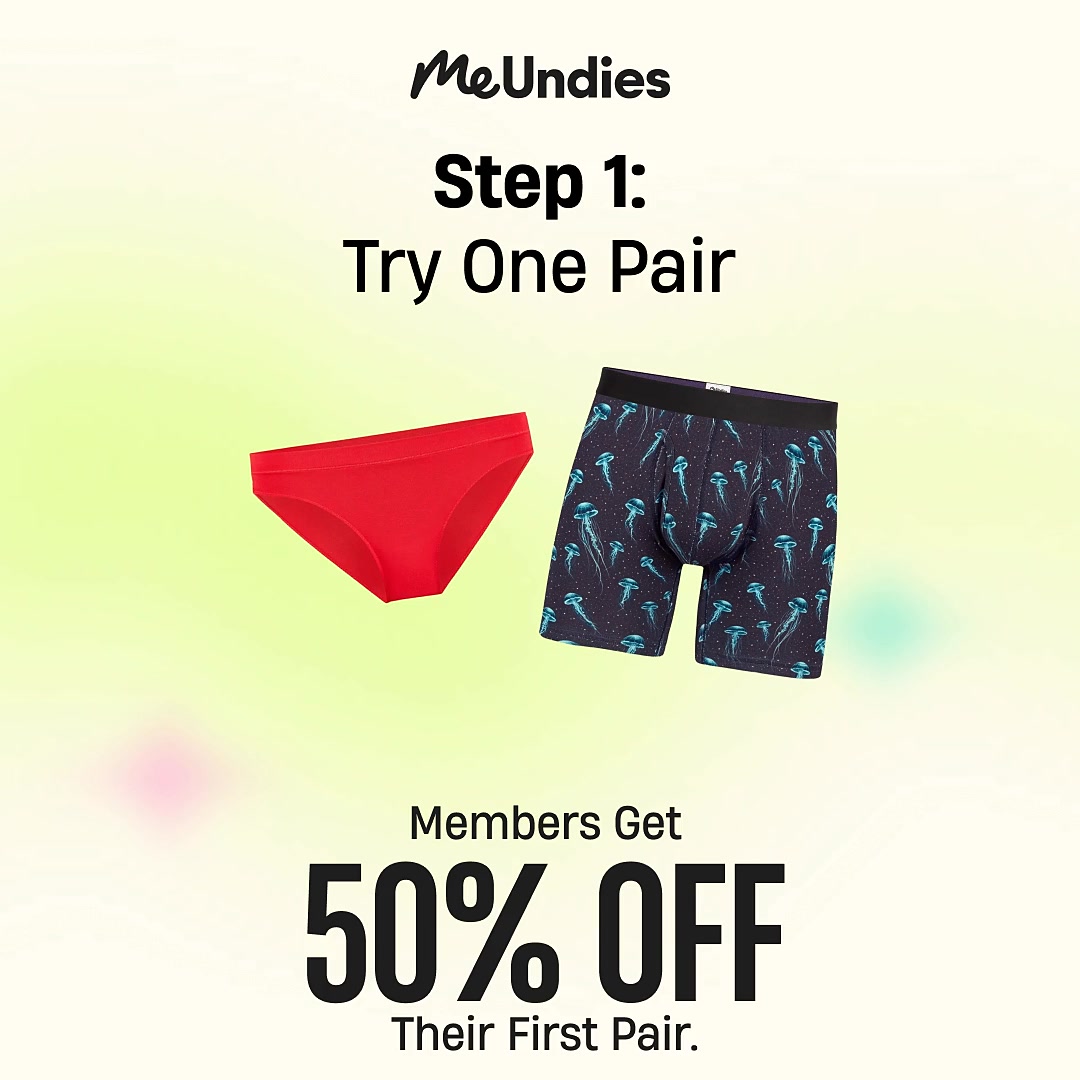 You came for the comfort
you stay for the prints

(also… 50% off your first pair as a member 👀)
