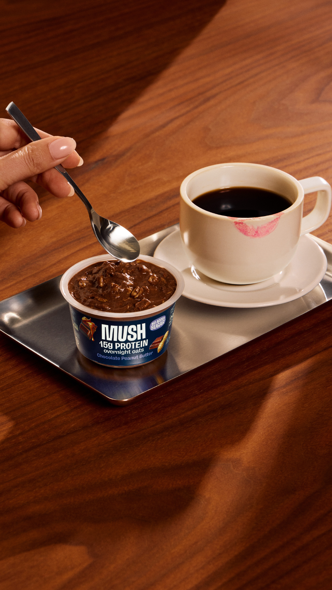 Now at Starbucks. Soaking. Stirring. Brewing. Your morning, complete.