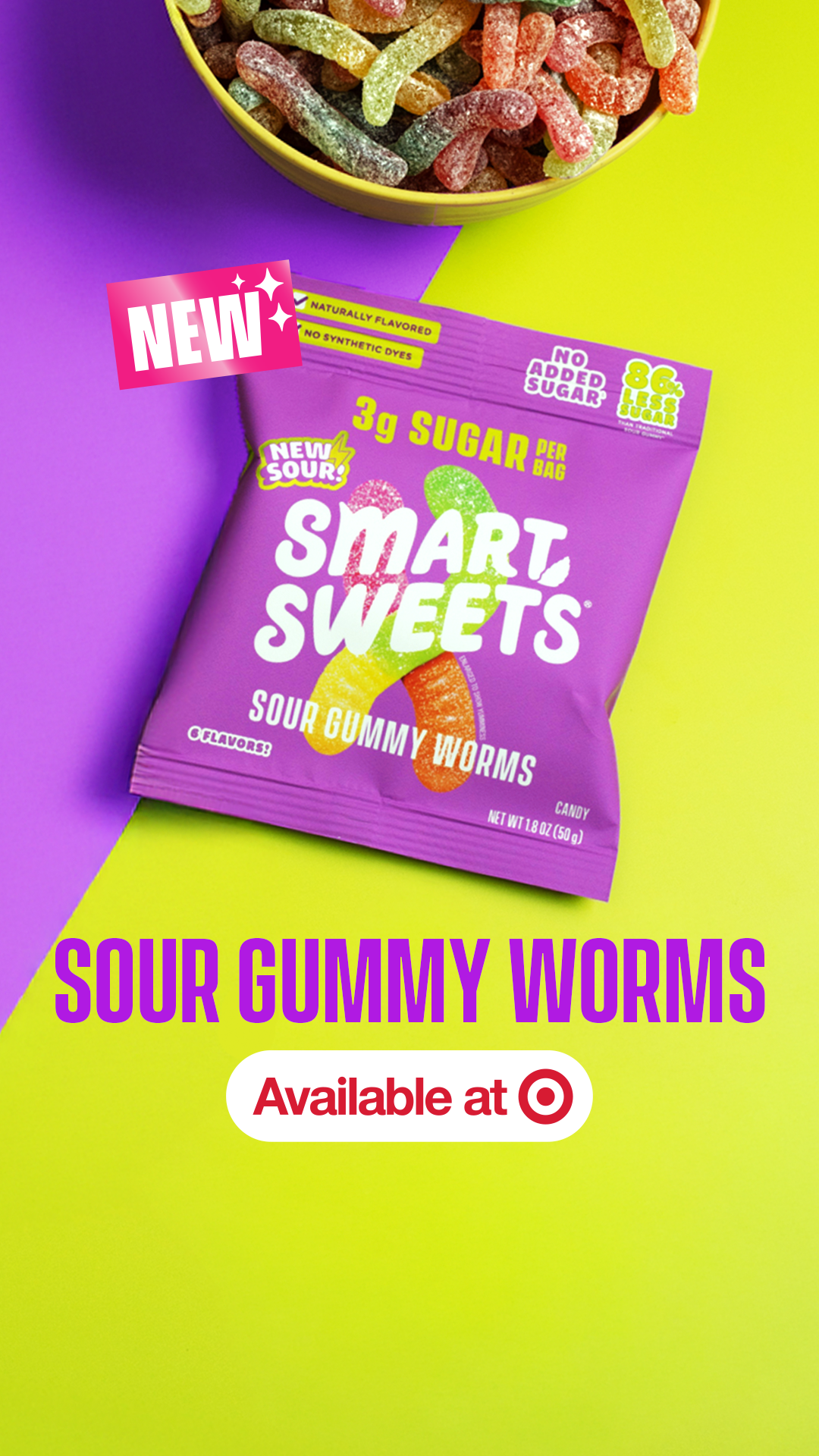 Meet your new fave afternoon snack⚡With 86% less sugar than traditional gummy candy, you can satisfy your cravings without the sugar crash.