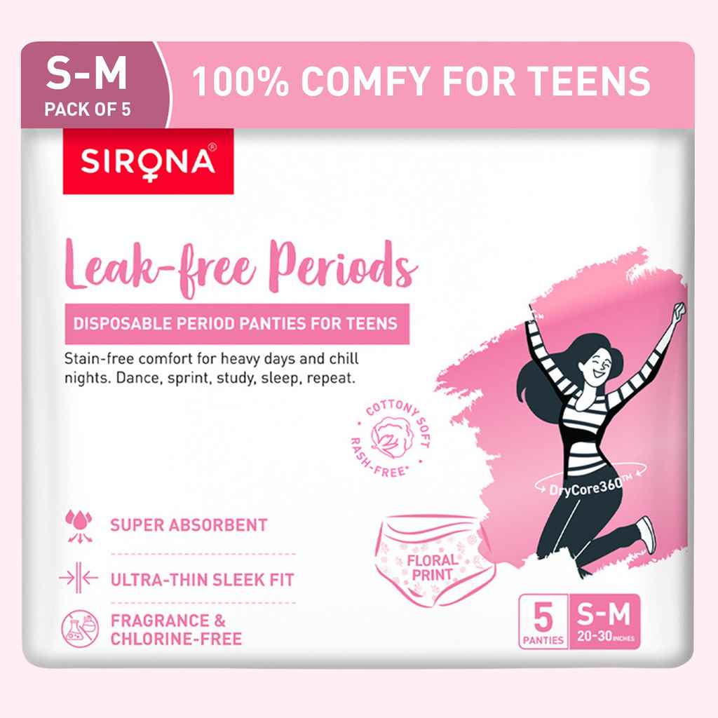Got your first period? Don’t stress—you’re sorted 💖

Sirona Period Panties for Teens:

✔ No leaks, no stains
✔ Super comfy & rash-free
✔ Feels just like regular underwear

⚡ Available on Zepto
Because comfort = confidenc