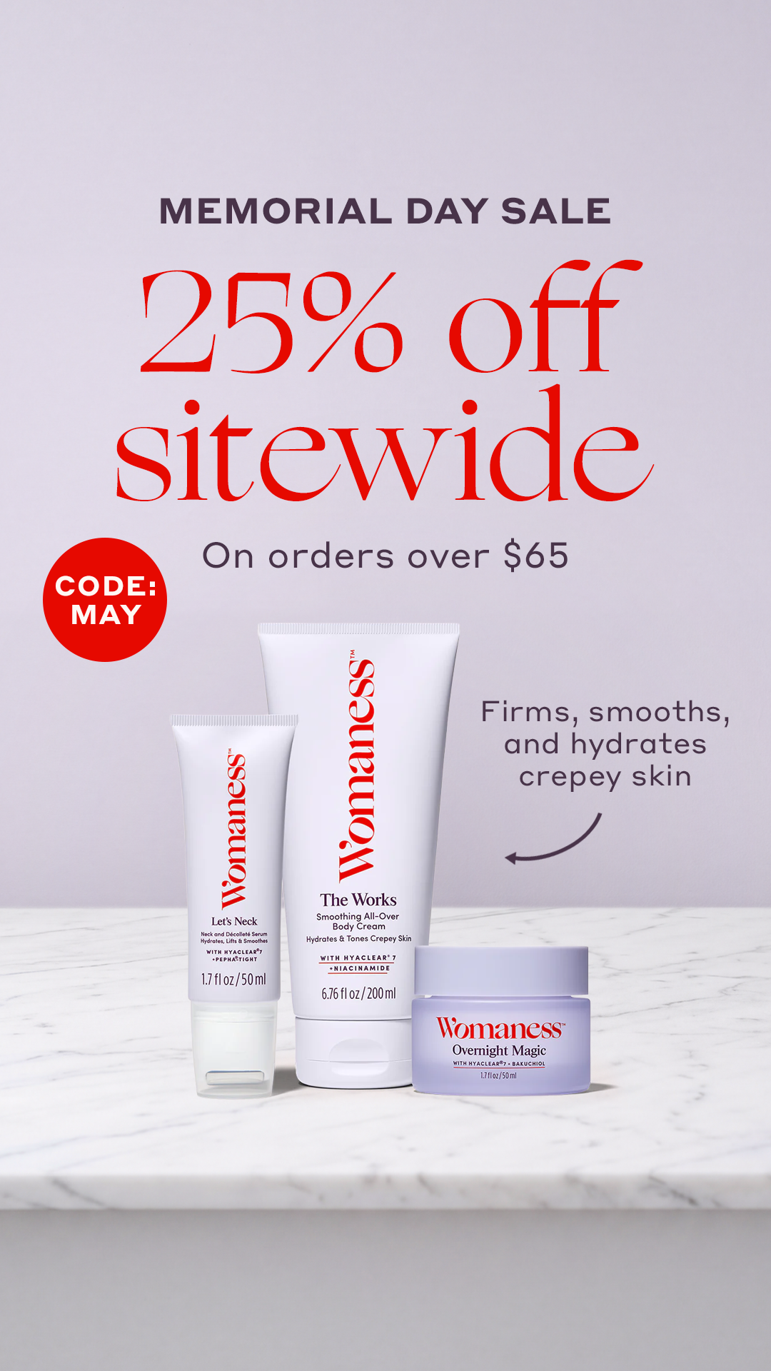 Memorial Day: 25% Off $65+