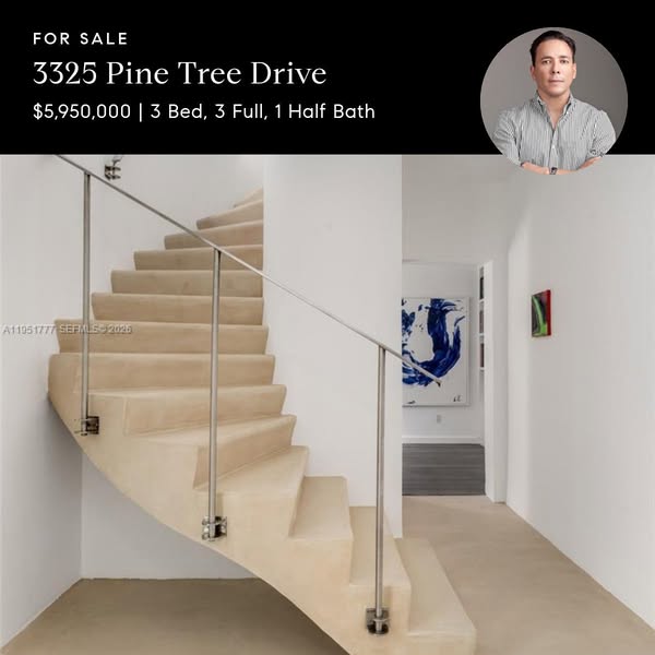 Modern, refined, and beautifully updated, this two-story, three-bedroom residence on prime Pine Tree Drive blends architectural calm with a warm welcoming aesthetic.