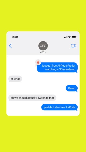 Get AirPods Pro when you take a demo with Ramp.