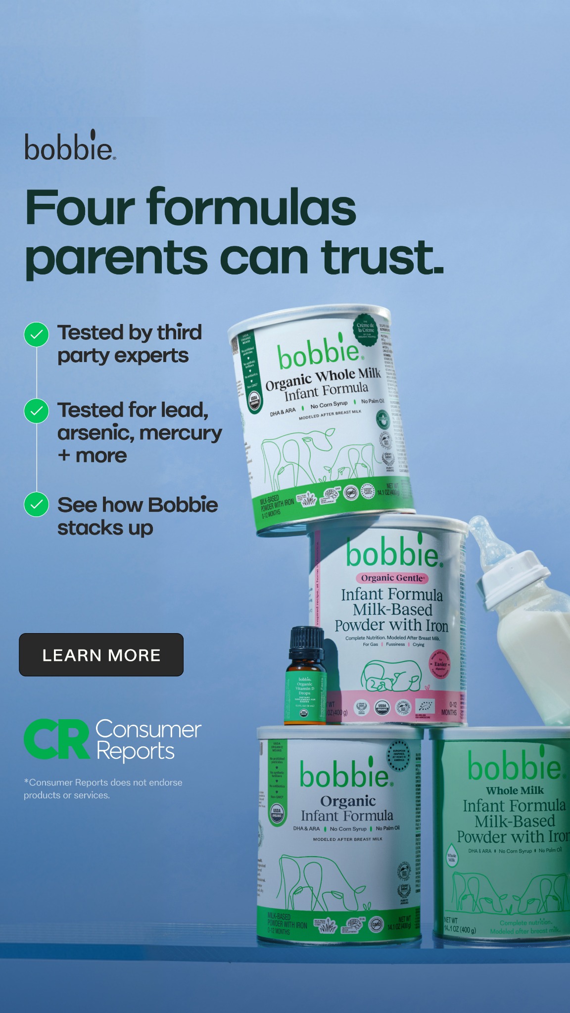 Four formulas. Four Consumer Reports Top Choices.