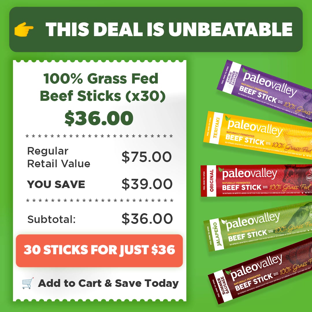 100% Grass Fed Beef Sticks